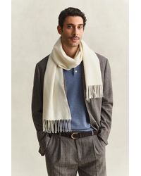 GANT - Wool Scarf Cream - Lyst