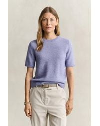 GANT - Alpaca Wool Blend Short Sleeve Sweater - Lyst