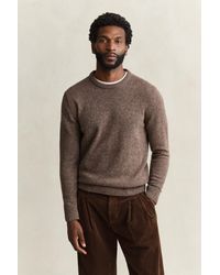 GANT - Wool Blend Nepps Crew Neck Sweater - Lyst