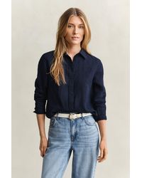 GANT - Regular Fit Linen Shirt Evening - Lyst