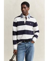GANT - Chambray Collar Striped Heavy Rugger - Lyst