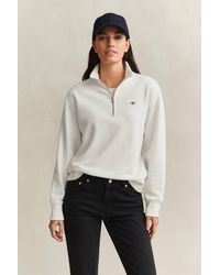 GANT - Shield Half Zip Sweatshirt - Lyst
