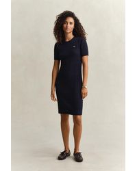 GANT - Cotton Cable Knit Dress Evening - Lyst