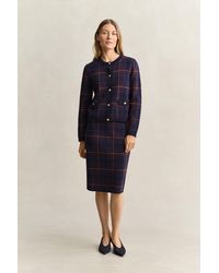 GANT - Checked Skirt Evening - Lyst