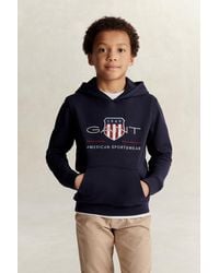 GANT - Teens Archive Shield Hoodie Evening - Lyst
