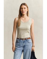 GANT - Ribbed Tank Top - Lyst