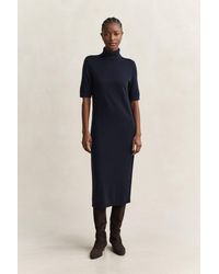 GANT - Merino Wool Turtleneck Dress Evening - Lyst