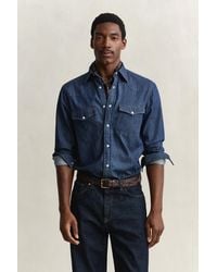 GANT - Denim Rodeo Shirt Dark - Lyst