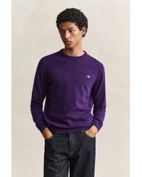 GANT - Lambswool Crew Neck Sweater - Lyst