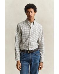 GANT - Checked Archive Oxford Shirt Cream - Lyst