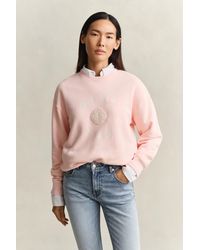 GANT - Graphic Crew Neck Sweatshirt - Lyst