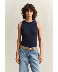GANT - Ribbed Tank Top Evening - Lyst