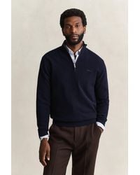GANT - Herringbone Half-Zip Sweater Evening - Lyst