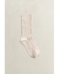 GANT - Cable Knit Socks Light Melange - Lyst