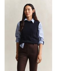 GANT - Knitted Wool Vest Evening - Lyst