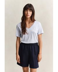 GANT - Washed Shield V-Neck T-Shirt - Lyst