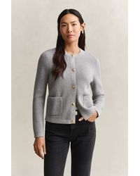 GANT - Cotton Cardigan Melange - Lyst