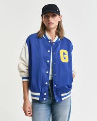 GANT - Satin G Badge Varsity Jacket - Lyst