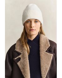 GANT - Alpaca Wool Blend Beanie Cream - Lyst