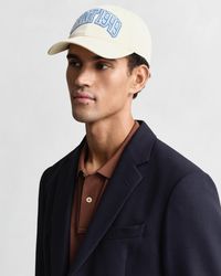 GANT - Graphic Cotton Twill Cap Cream - Lyst