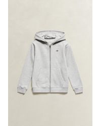 GANT - Teens Shield Zip Hoodie Melange - Lyst
