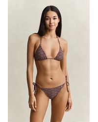 GANT - Printed Side Tie Bikini Bottoms - Lyst