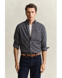 GANT - Checked Windblown Flannel Shirt Evening - Lyst