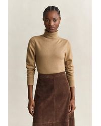 GANT - Wool Cotton Turtleneck Sweater Warm - Lyst