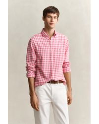 GANT - Gingham Linen Blend Shirt - Lyst