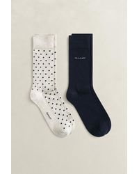GANT - 2-Pack Dot & Solid Socks Seed Melange - Lyst