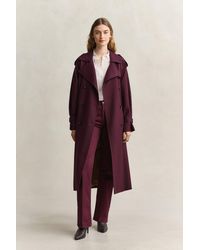GANT - Wool Blend Trench Coat - Lyst