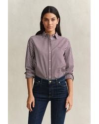 GANT - Classic Regular Striped Poplin Shirt - Lyst