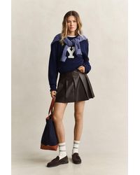 GANT - X Yale Pleated Leather Skirt Deep - Lyst