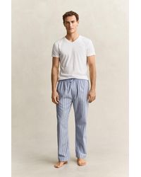 GANT - Striped Poplin Pajama Pants - Lyst