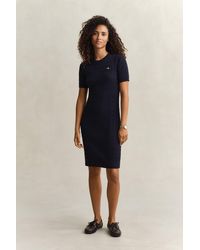 GANT - Cotton Cable Knit Dress Evening - Lyst