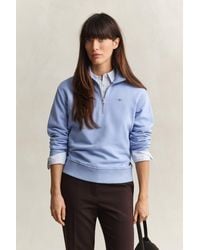 GANT - Shield Half Zip Sweatshirt - Lyst