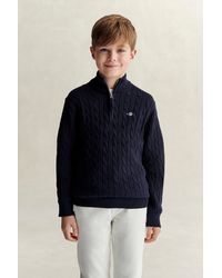 GANT - Teens Teen Boys Shield Half Zip Sweater Evening - Lyst