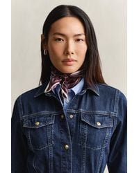 GANT - Monogram Print Silk Scarf - Lyst
