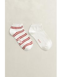 GANT - 2-Pack Striped Ankle Socks Eggshell - Lyst