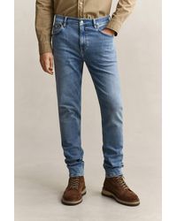 GANT - Extra Slim Active Recover Jeans Semi Worn In - Lyst