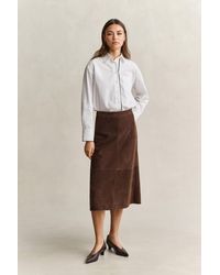 GANT - Flared Suede Skirt Deep - Lyst