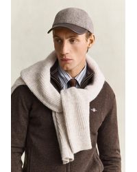 GANT - Leather Visor Wool Blend Cap - Lyst