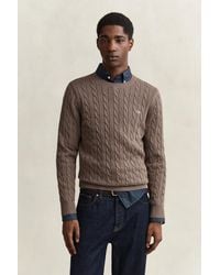 GANT - Classic Cable Knit Sweater - Lyst