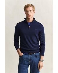 GANT - Extra Fine Merino Wool Half-Zip Sweater - Lyst