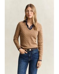 GANT - Classic Cable Knit Sweater Warm - Lyst
