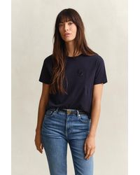 GANT - Script T-Shirt Evening - Lyst