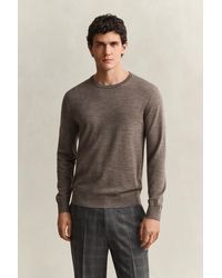 GANT - Merino Wool Crew Neck Sweater - Lyst