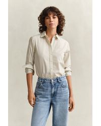 GANT - Regular Fit Striped Classic Poplin Shirt - Lyst