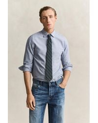 GANT - Striped Flannel Mélange Shirt Melange - Lyst