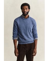 GANT - Wool Blend Nepps Crew Neck Sweater - Lyst